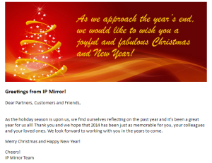 Christmas Greeting from IP Mirror