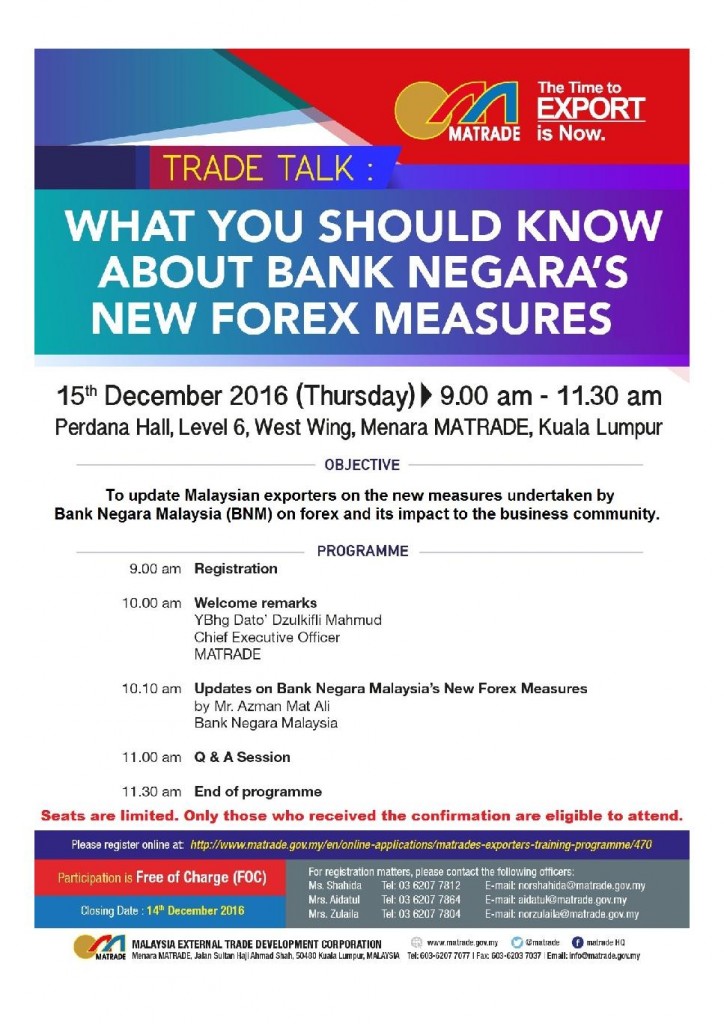 TRADE TALK - WHAT YOU SHOULD KNOW ABOUT BANK NEGARA’S NEW FOREX MEASURES