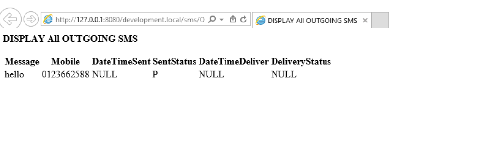 SMS Stuck in Outbox Table